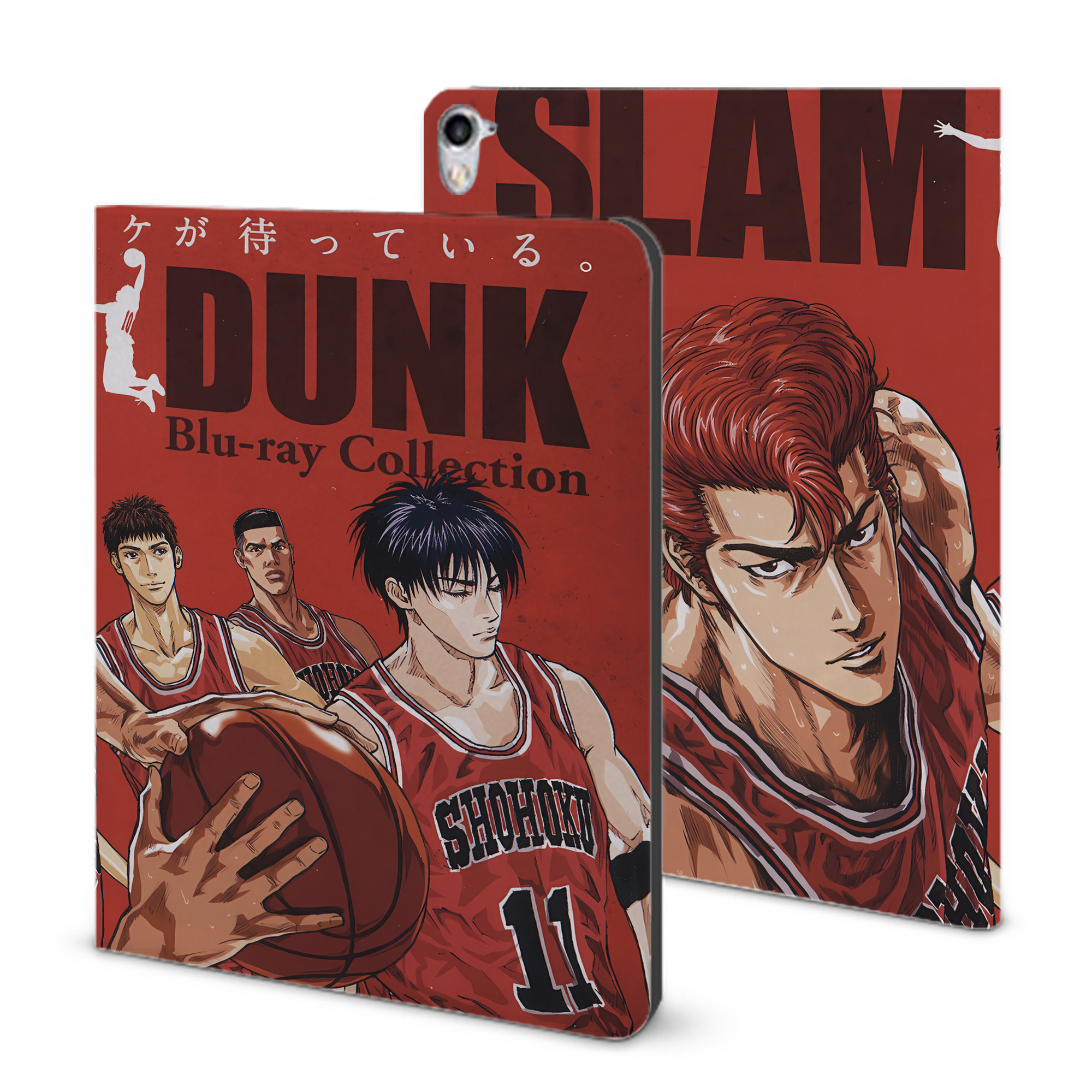 （画像用） SLAM DUNK／スラムダンク IPad ケース ブック型 PUレザー TPU 耐衝撃 軽量 薄型 ペン収納なし 全面保護 IPad 各モデル対応